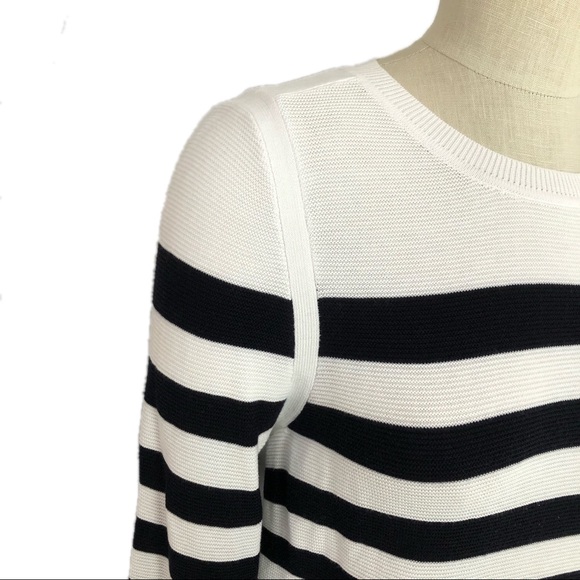 Talbots Sweater Lightweight Nautical Navy White Stripe Petite M EUC Long sleeve - Picture 5 of 10